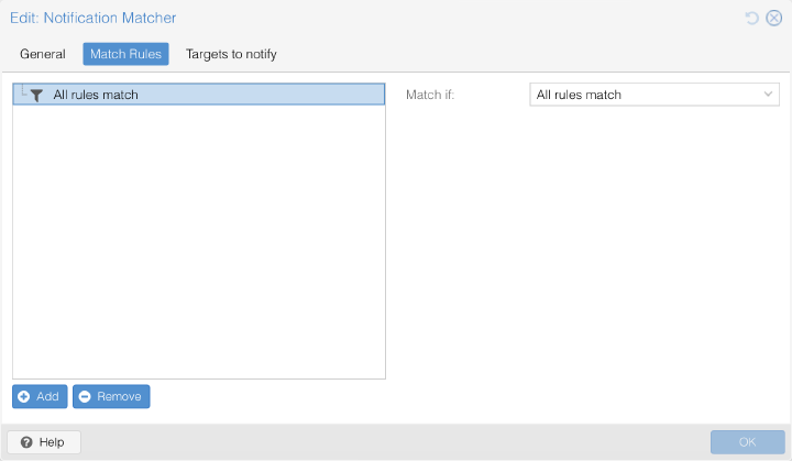 Proxmox notification matcher pane 2