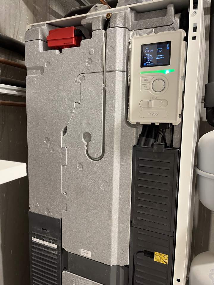 NIBE heatpump with front cover removed